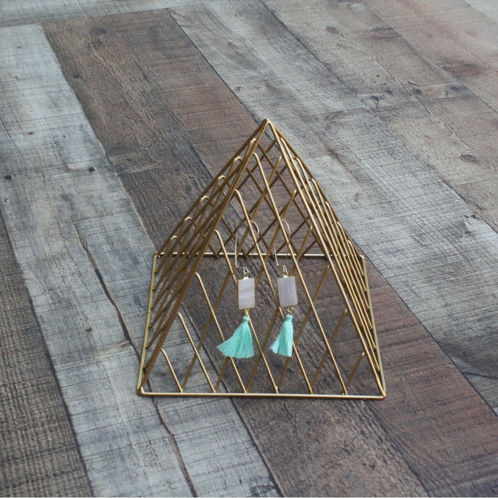 Seafoam tassel earrings